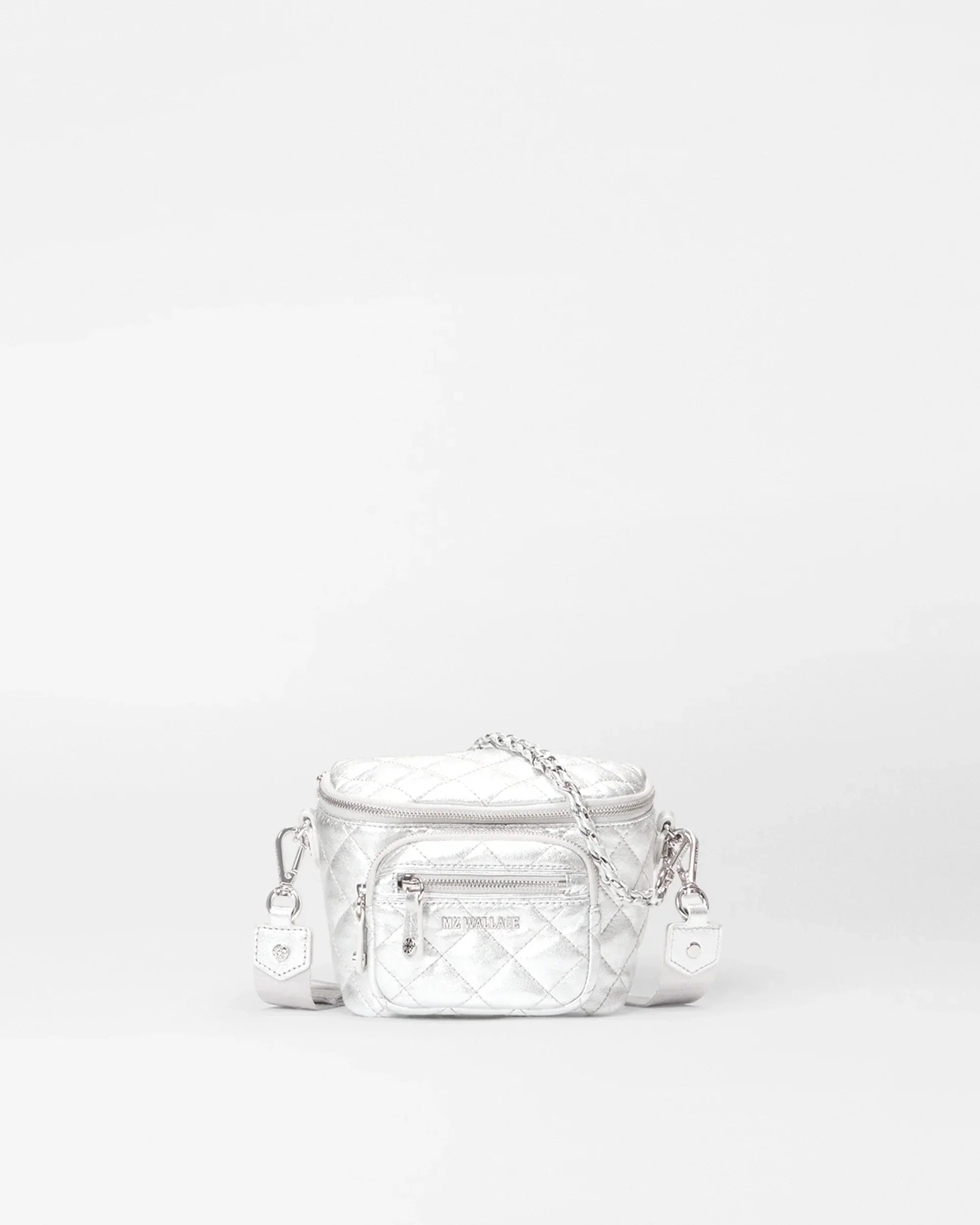 Silver Leather Micro Crosby Sling Bag