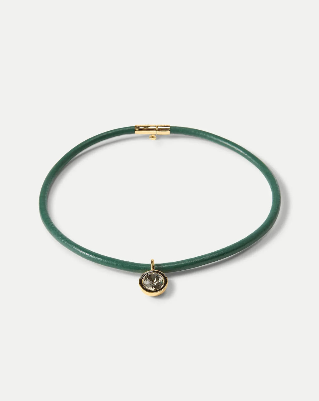 Green Leather Pendant Necklace
