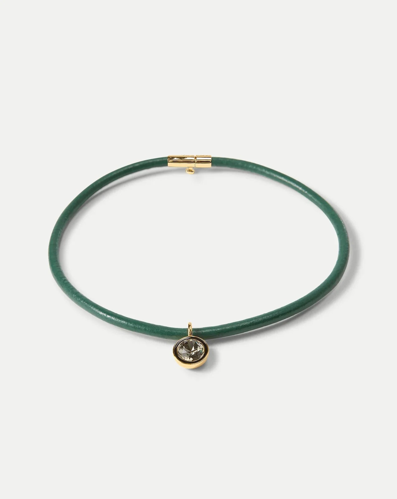 Green Leather Pendant Necklace