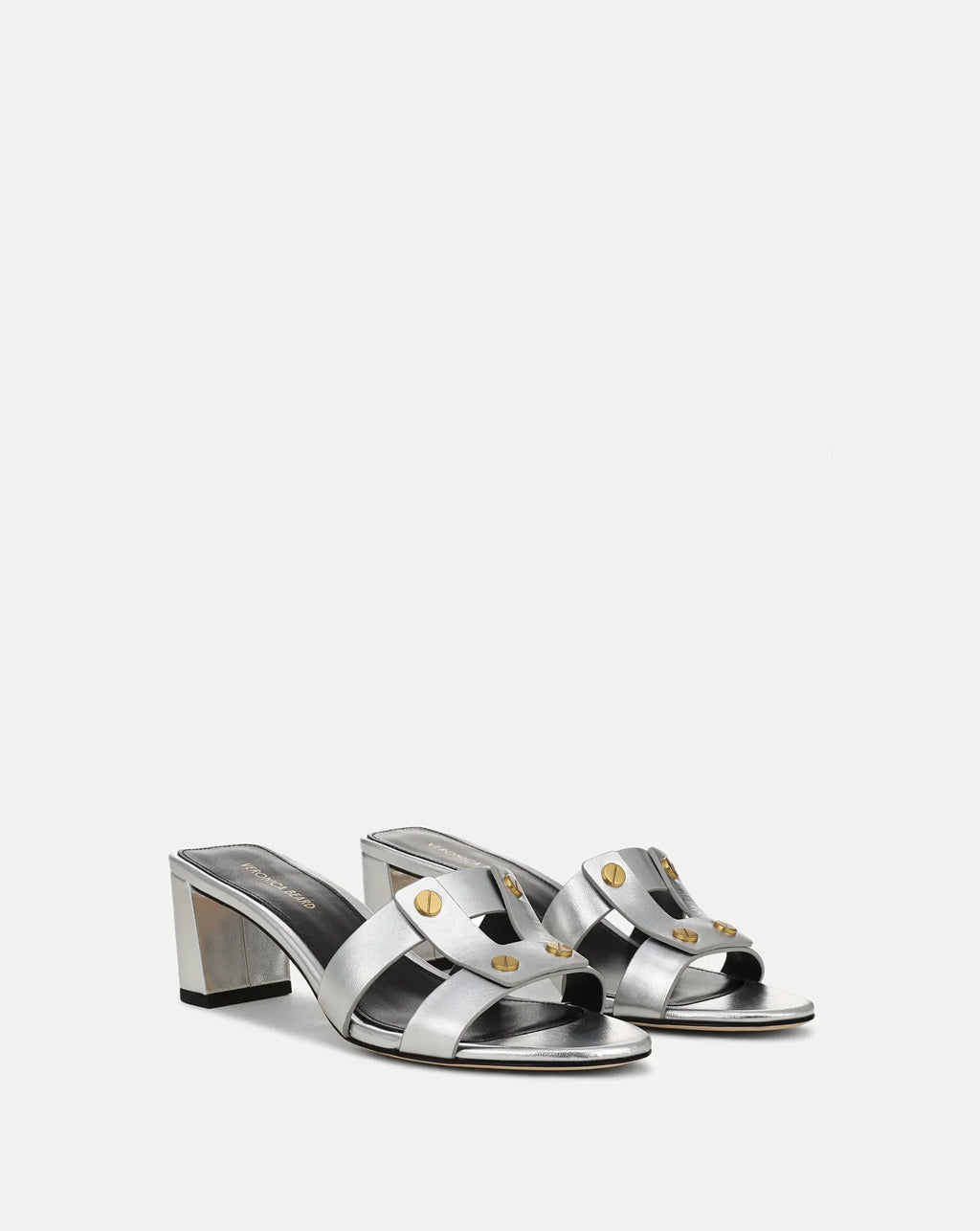 Via Silver Mid-Heel Sandal