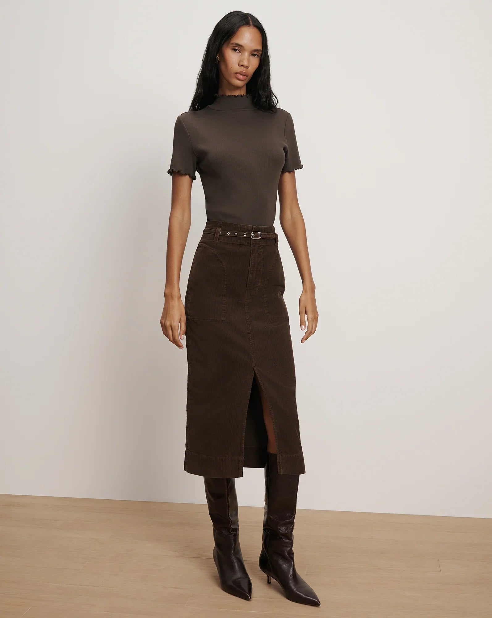 Pavana Corduroy Midi Skirt