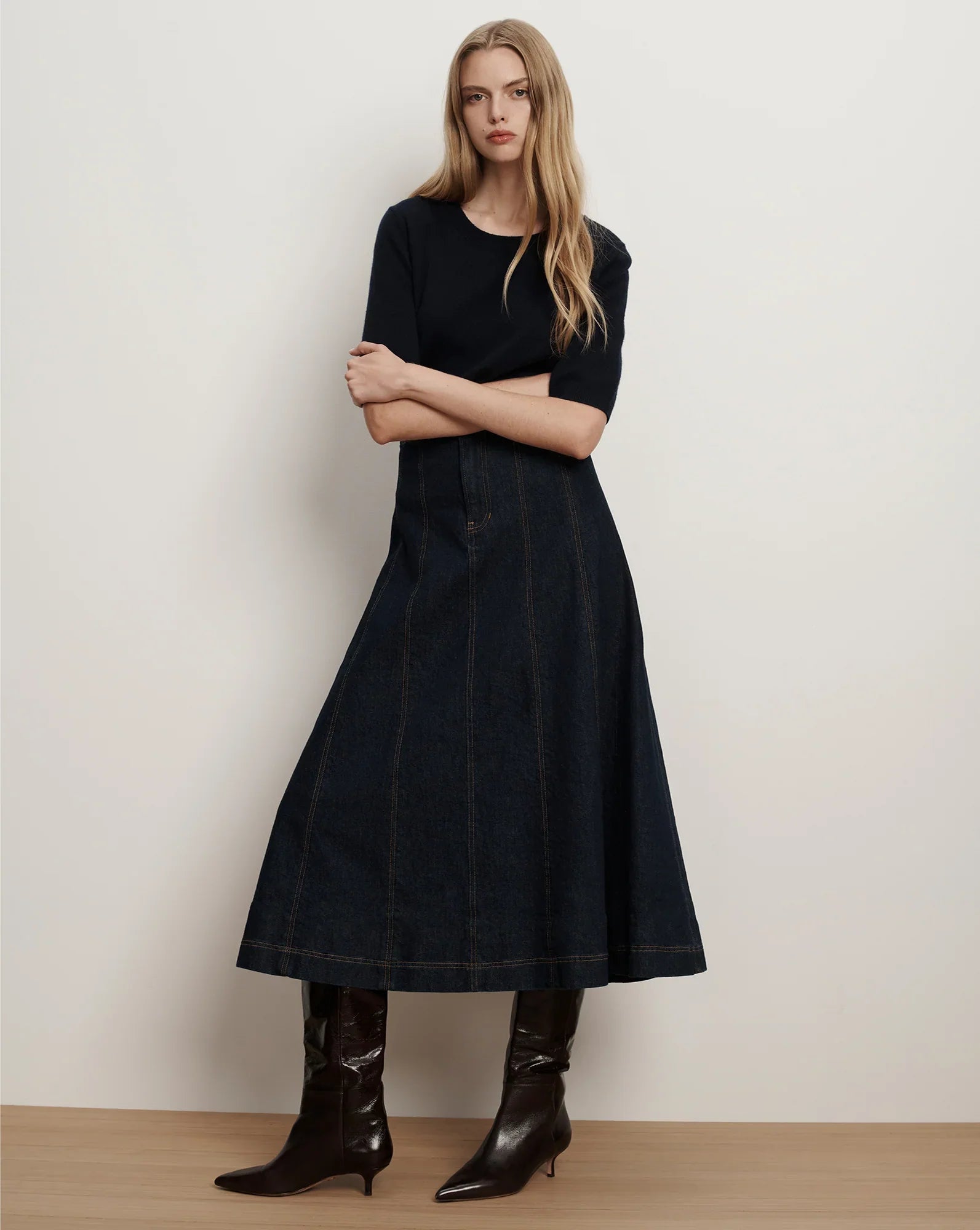 Alix Denim Midi Skirt