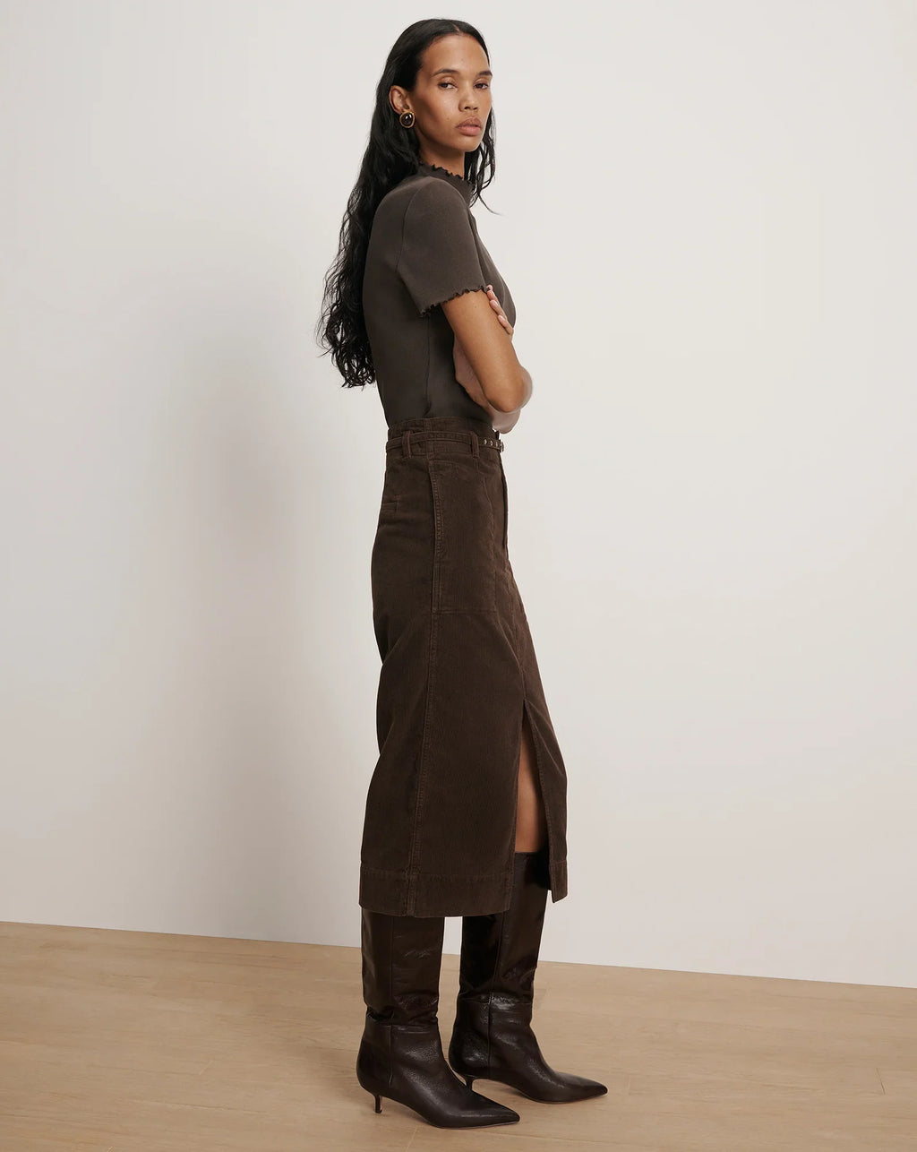 Pavana Corduroy Midi Skirt
