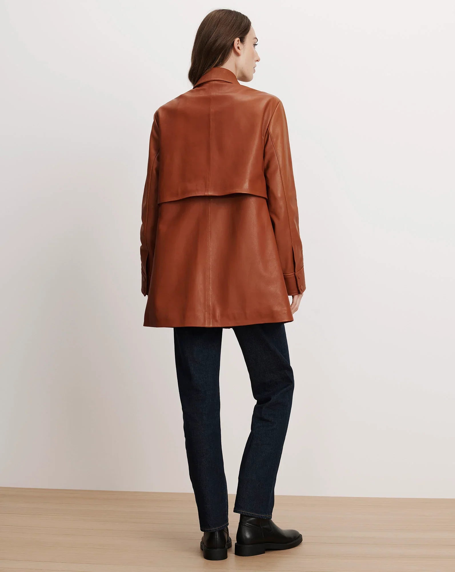 Liora Leather Utility Dickey Coat