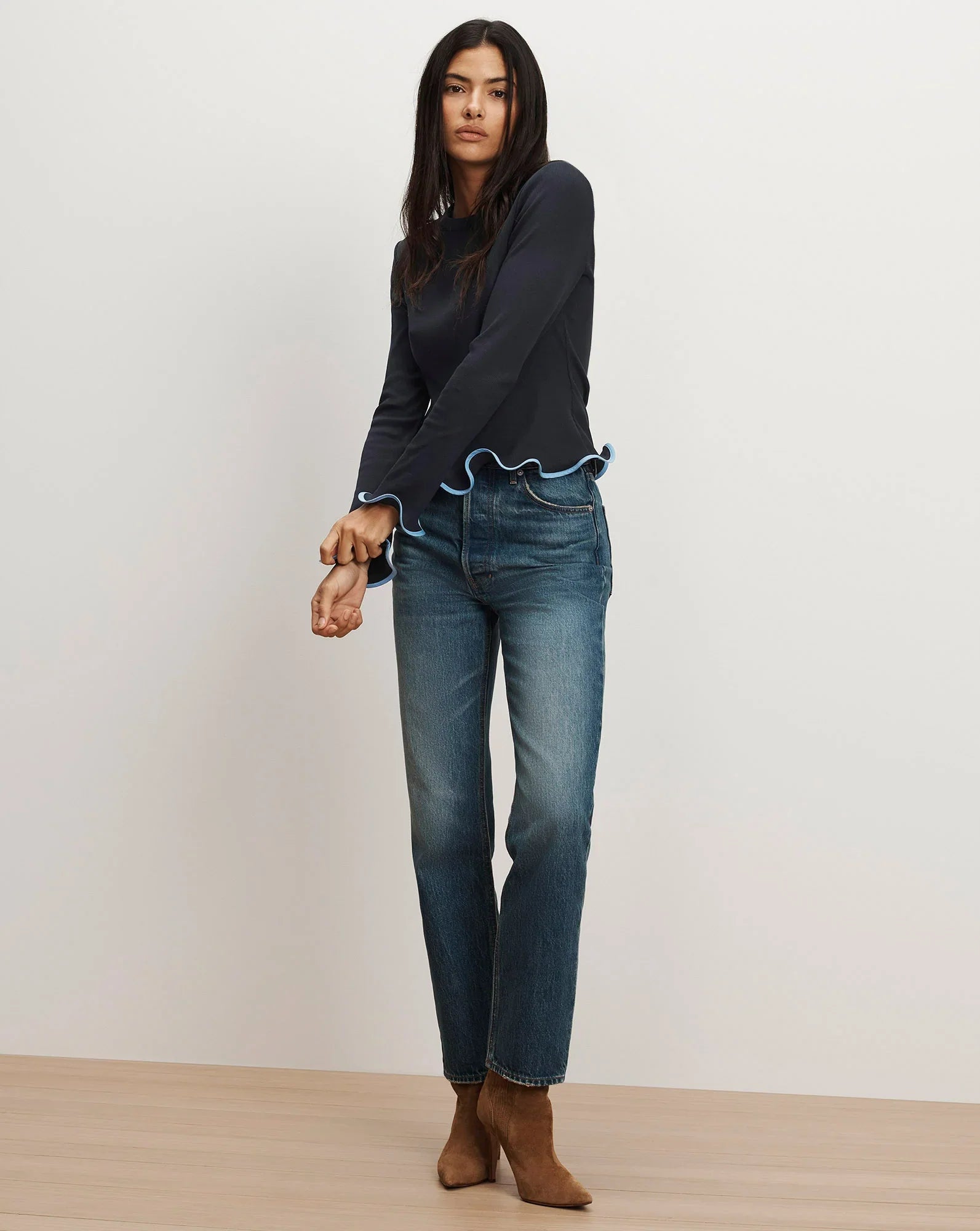 Elianne Ruffle-Trim T-Shirt