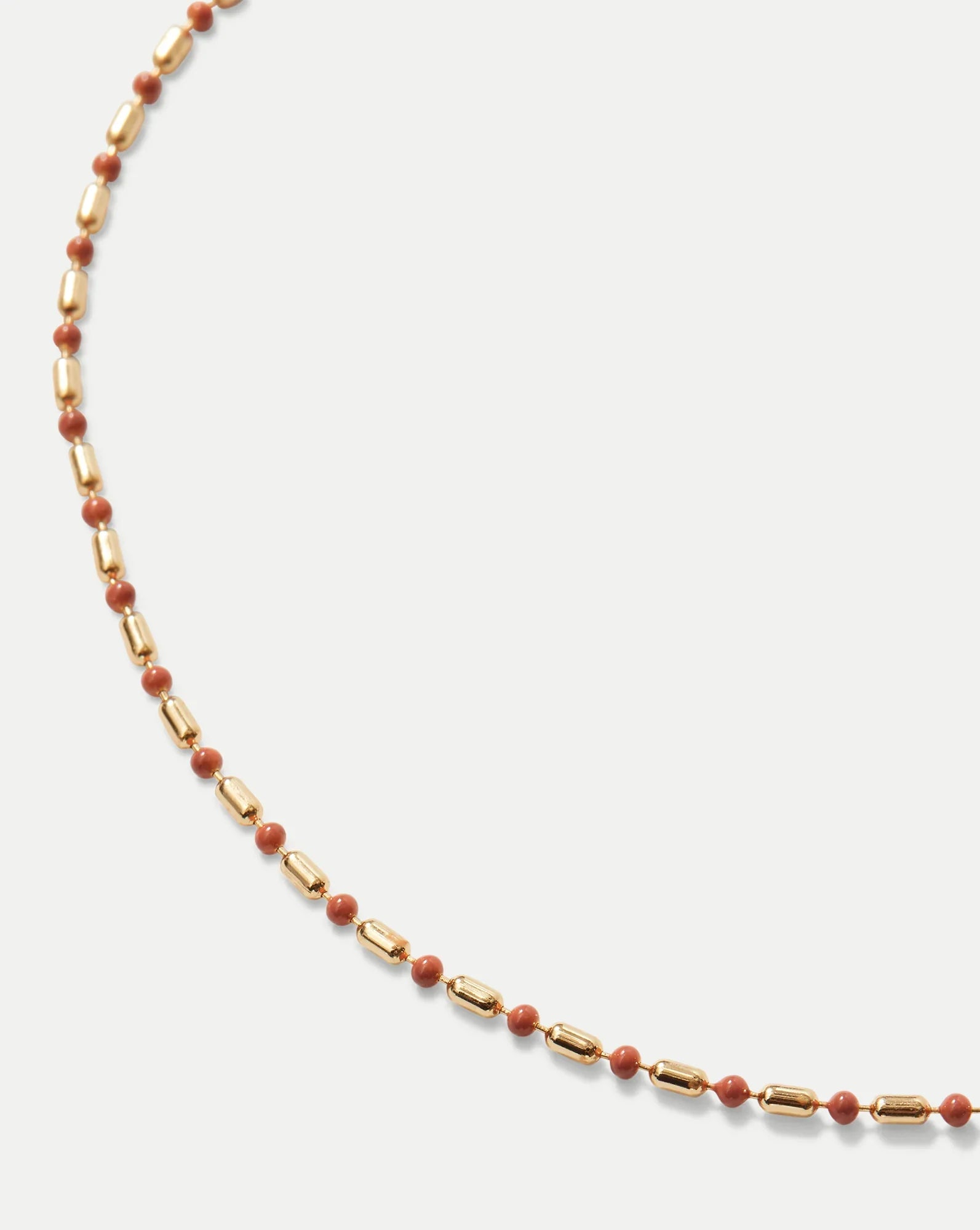 Long Enamel Bead Chain Necklace
