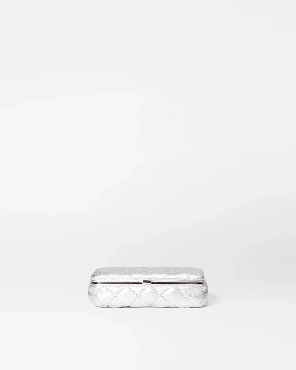 Silver Metallic Leather Medium Retro Frame Case