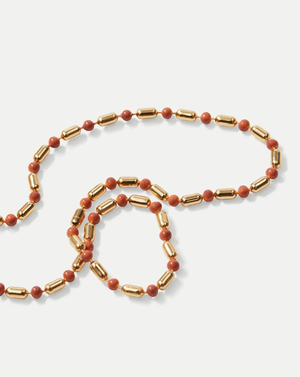 Long Enamel Bead Chain Necklace
