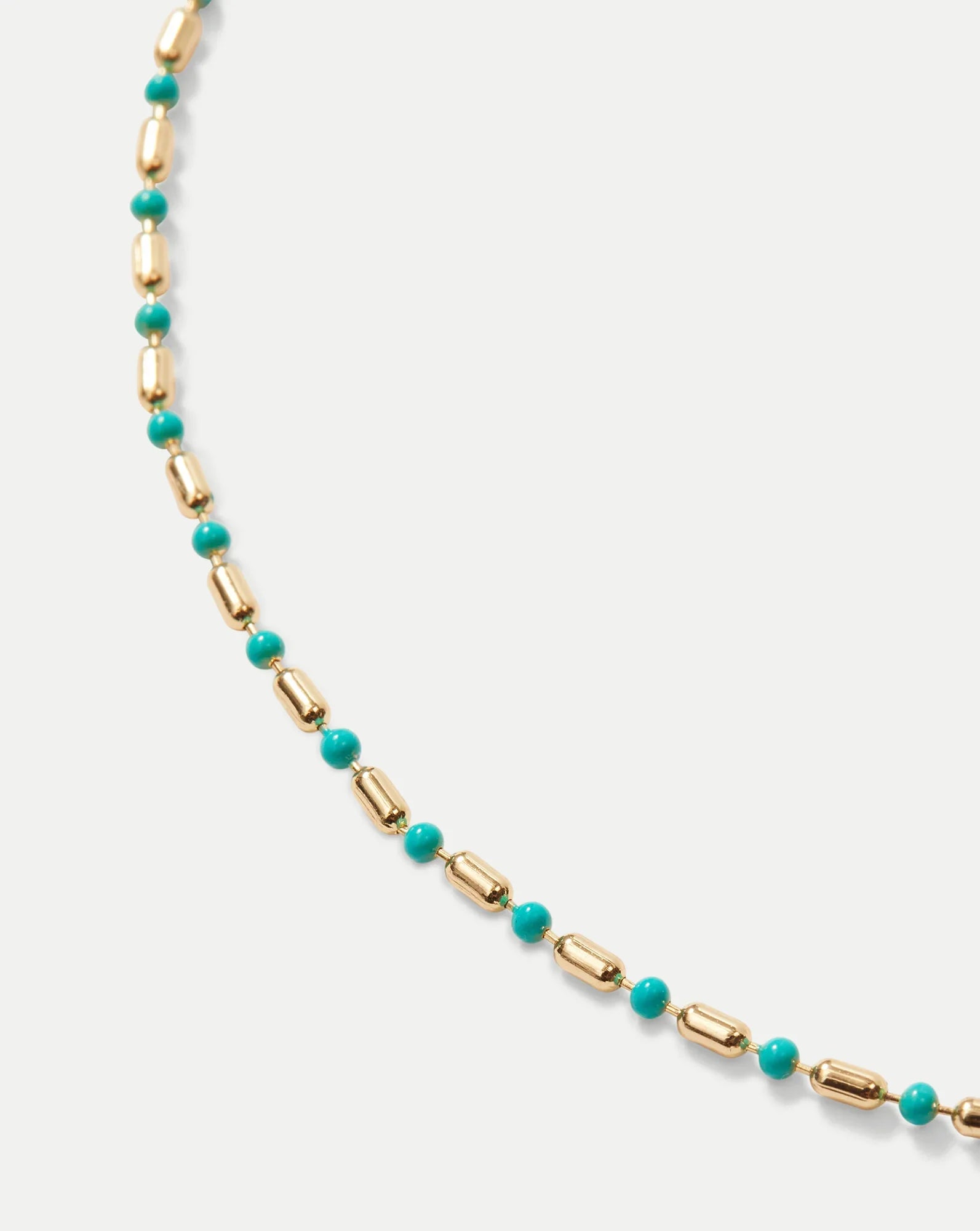 Long Enamel Bead Chain Necklace