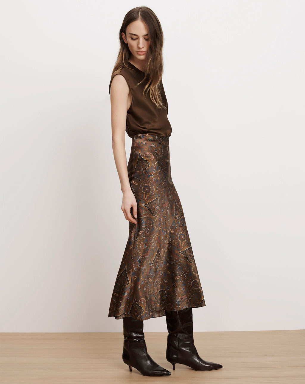 Clover Paisley Midi Skirt