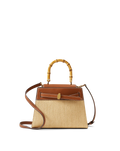 Veronica Beard Raffia Dash Top-Handle Bag