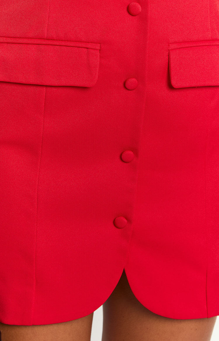 Dianna Red Strapless Mini Dress