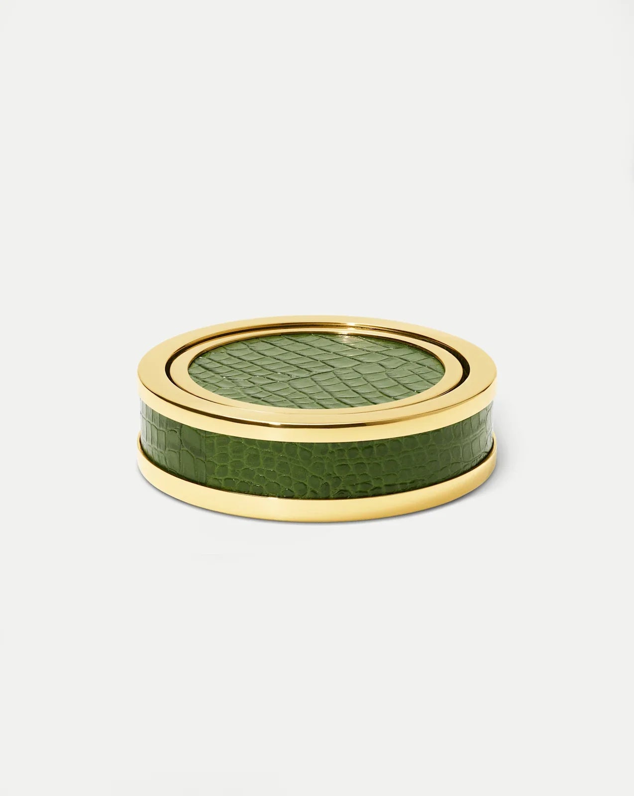 Croc-Embossed Leather Coaster Set