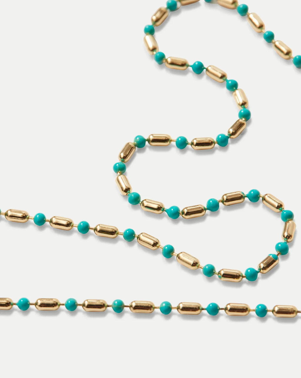Long Enamel Bead Chain Necklace