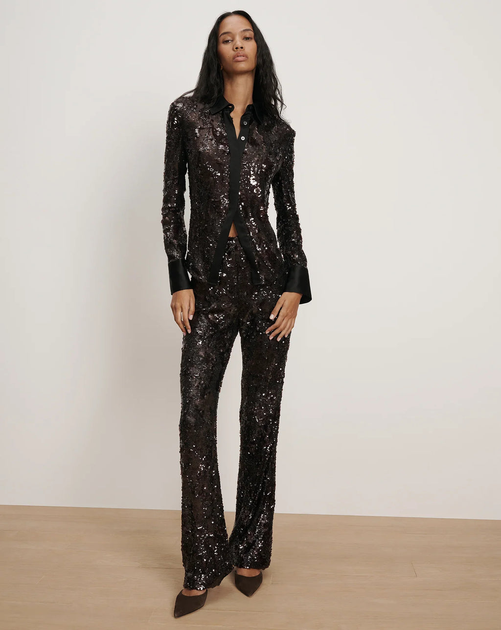Collier Sequin Skinny-Flare Pant