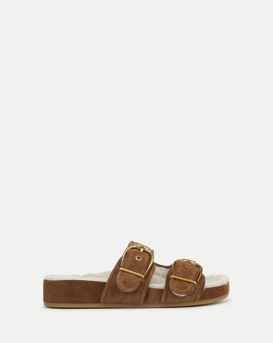 Prue Shearling Buckle Sandal