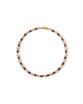 Burgundy Enamel and Crystal Barrel Necklace