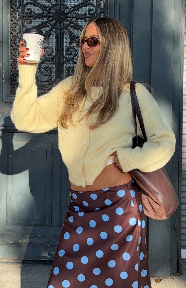 Ellia Butter Yellow Button Down Cardigan