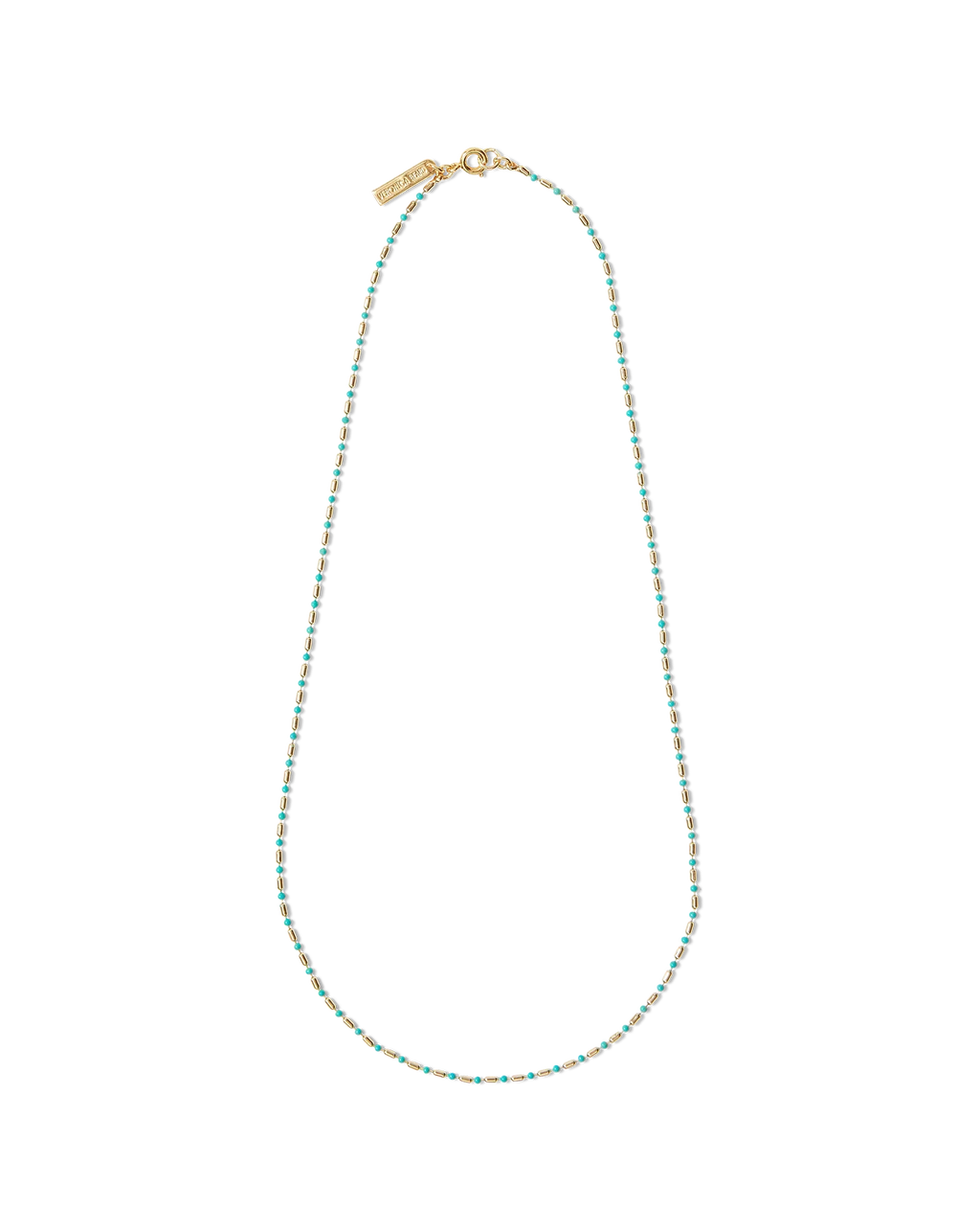 Long Enamel Bead Chain Necklace
