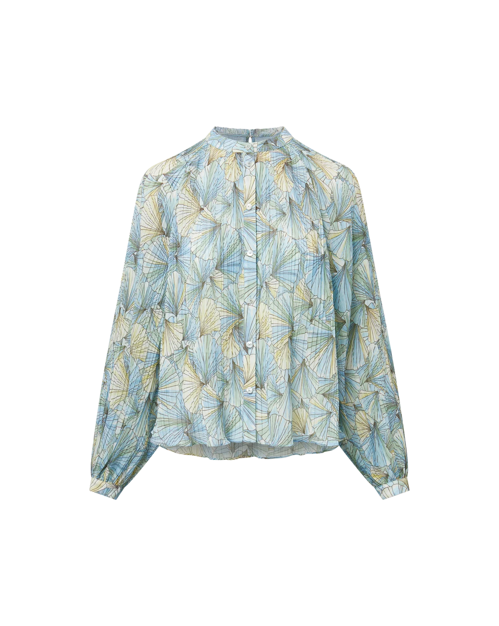 Fennel Pleated Button-Down