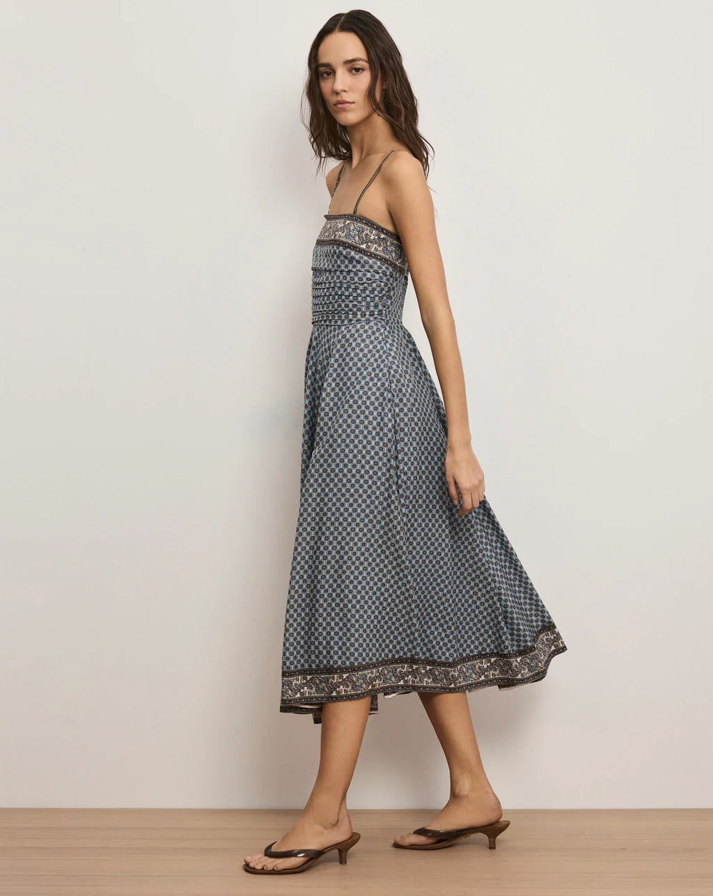 Lana Scarf-Print Midi Dress