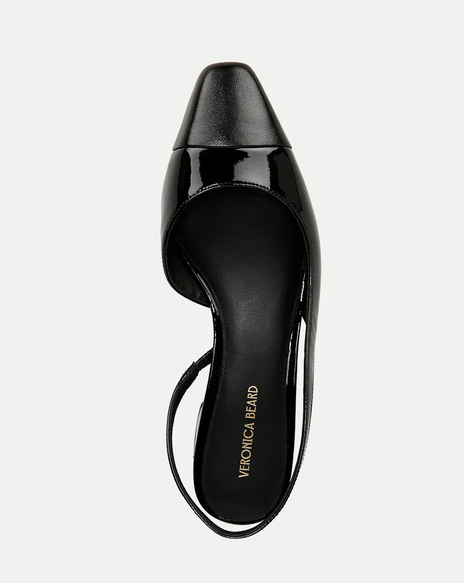 Cecile Leather Cap-Toe Slingback