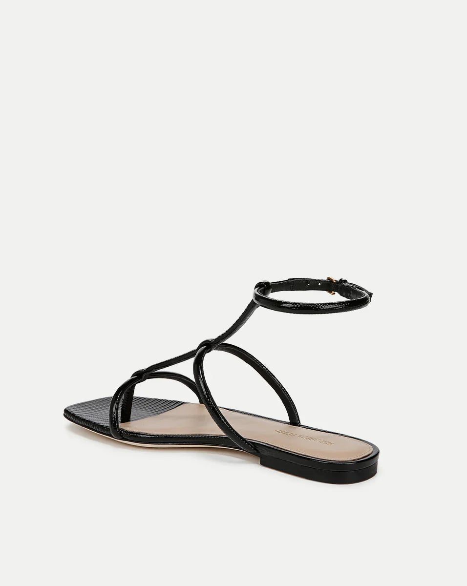 Marbella Lizard-Embossed Sandal