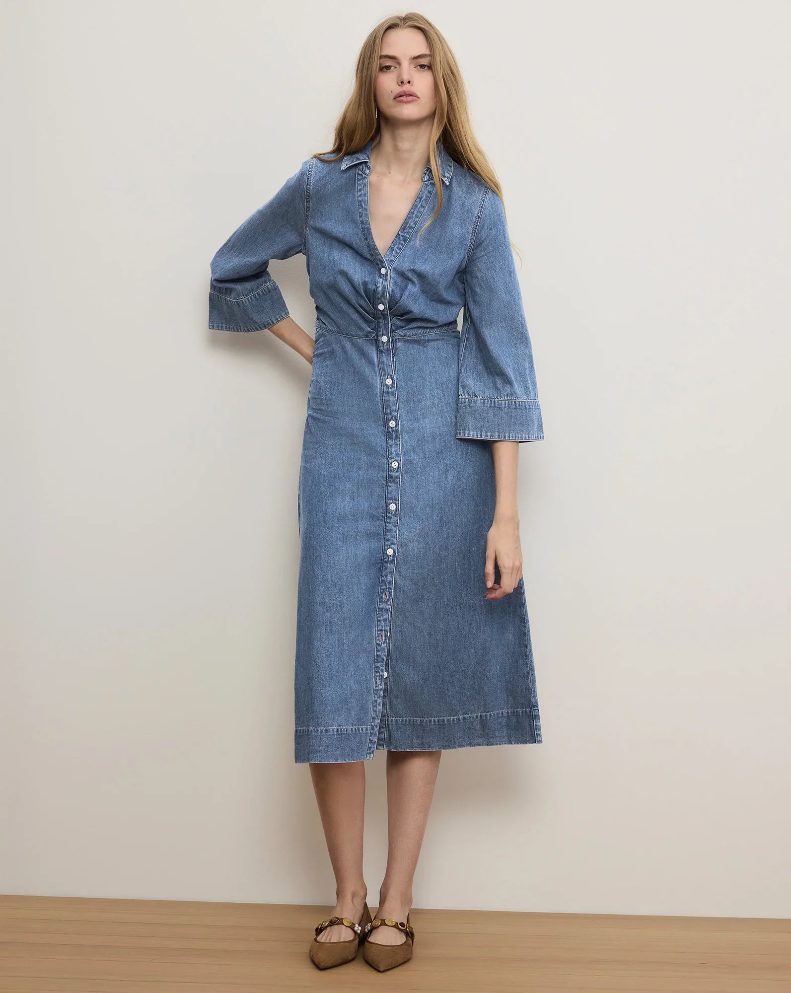Haydon Denim Midi Shirtdress