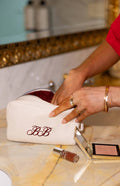 Glow Time White Embroidered Makeup Bag (FREE over $150)