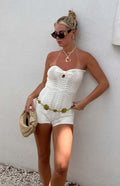 Athens White Knit Playsuit