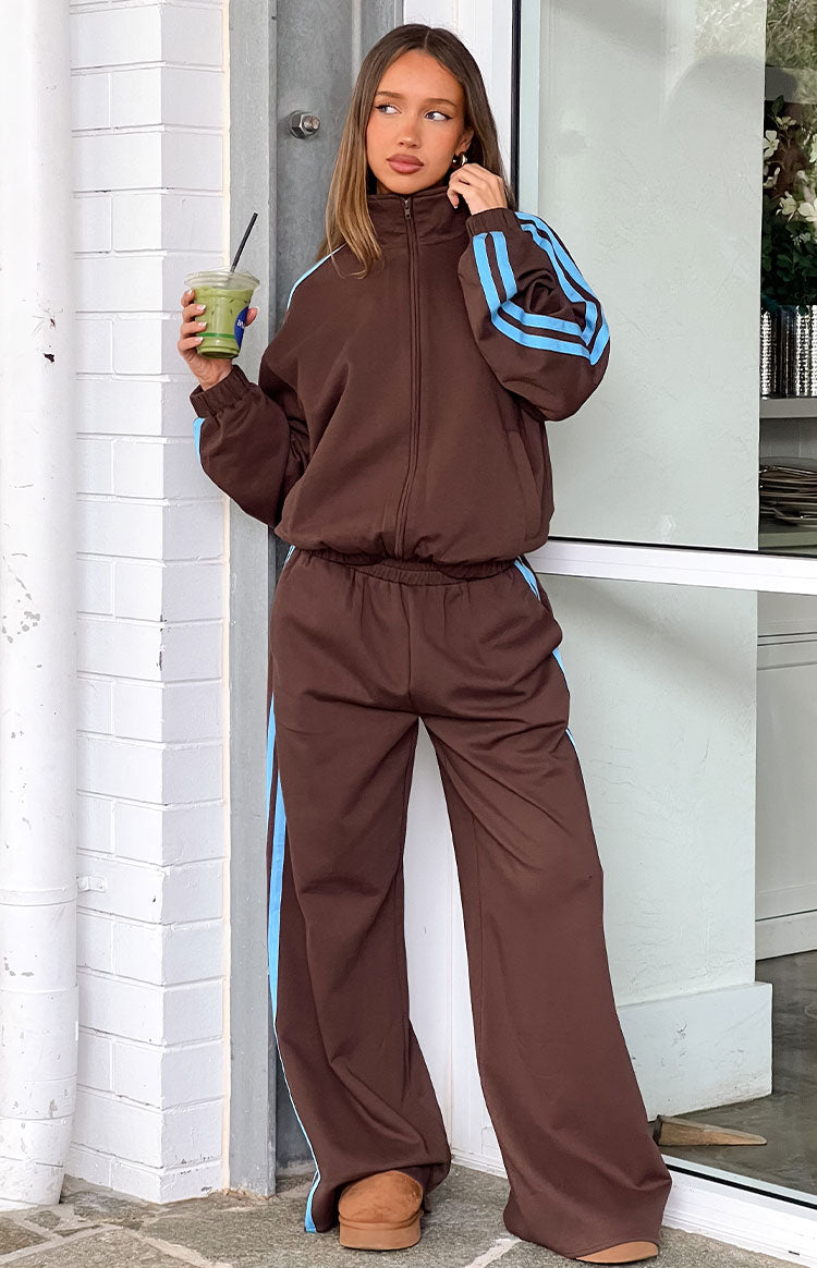 Kosie Chocolate And Blue Stripe Jacket