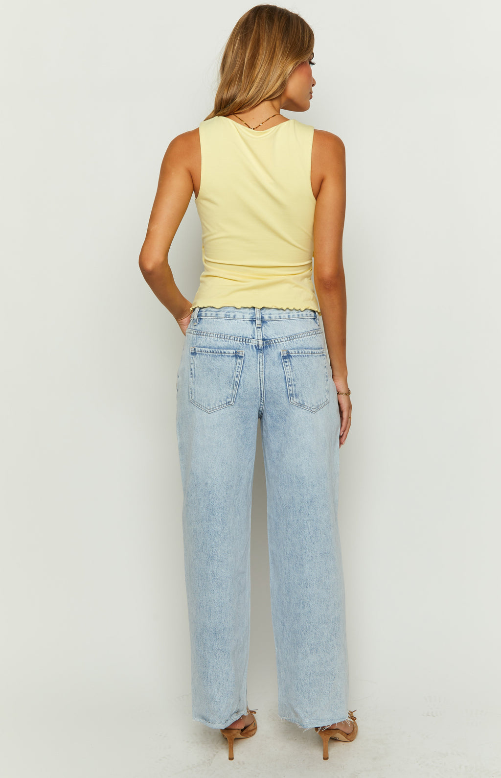 She's Yours Light Wash Denim Wide Leg Boyfriend Jeans