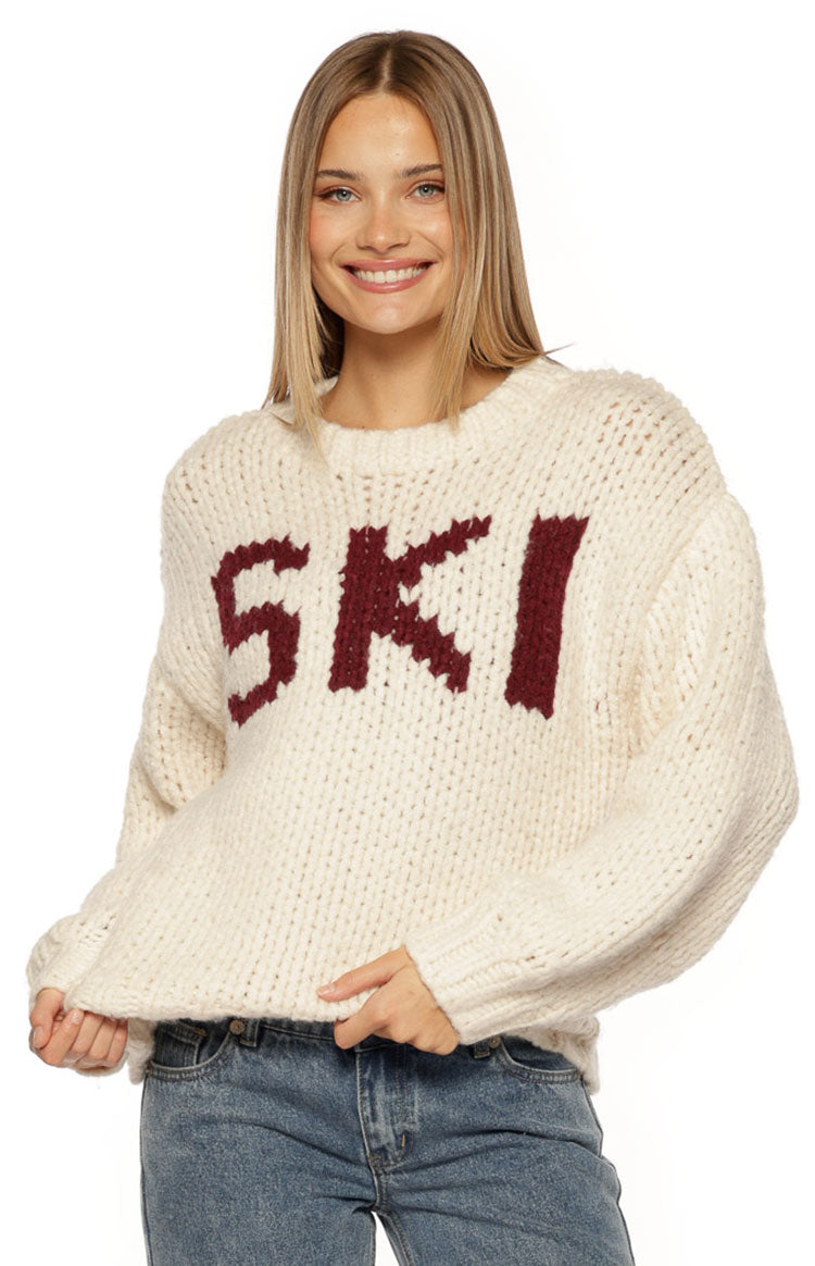 Jasmine Cream Jacquard Chunky Knit Sweater
