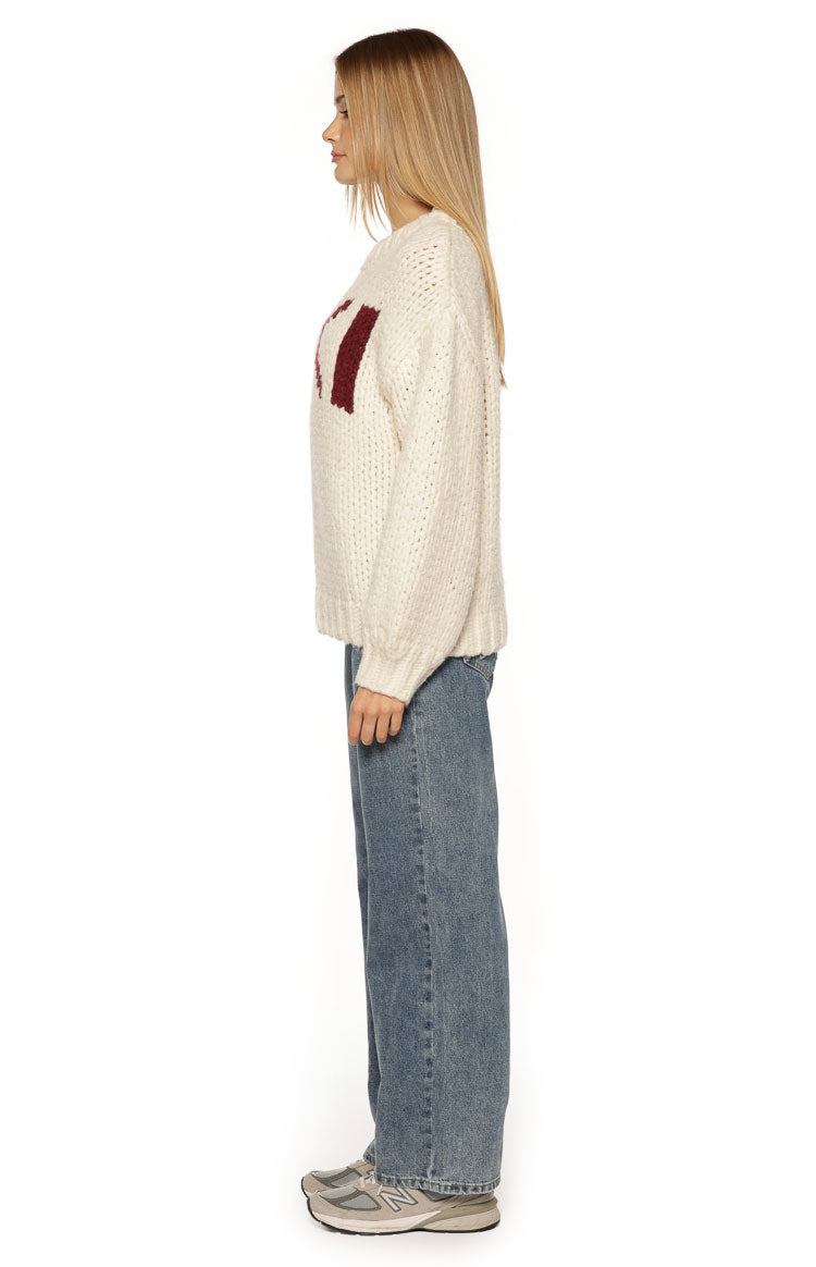 Jasmine Cream Jacquard Chunky Knit Sweater