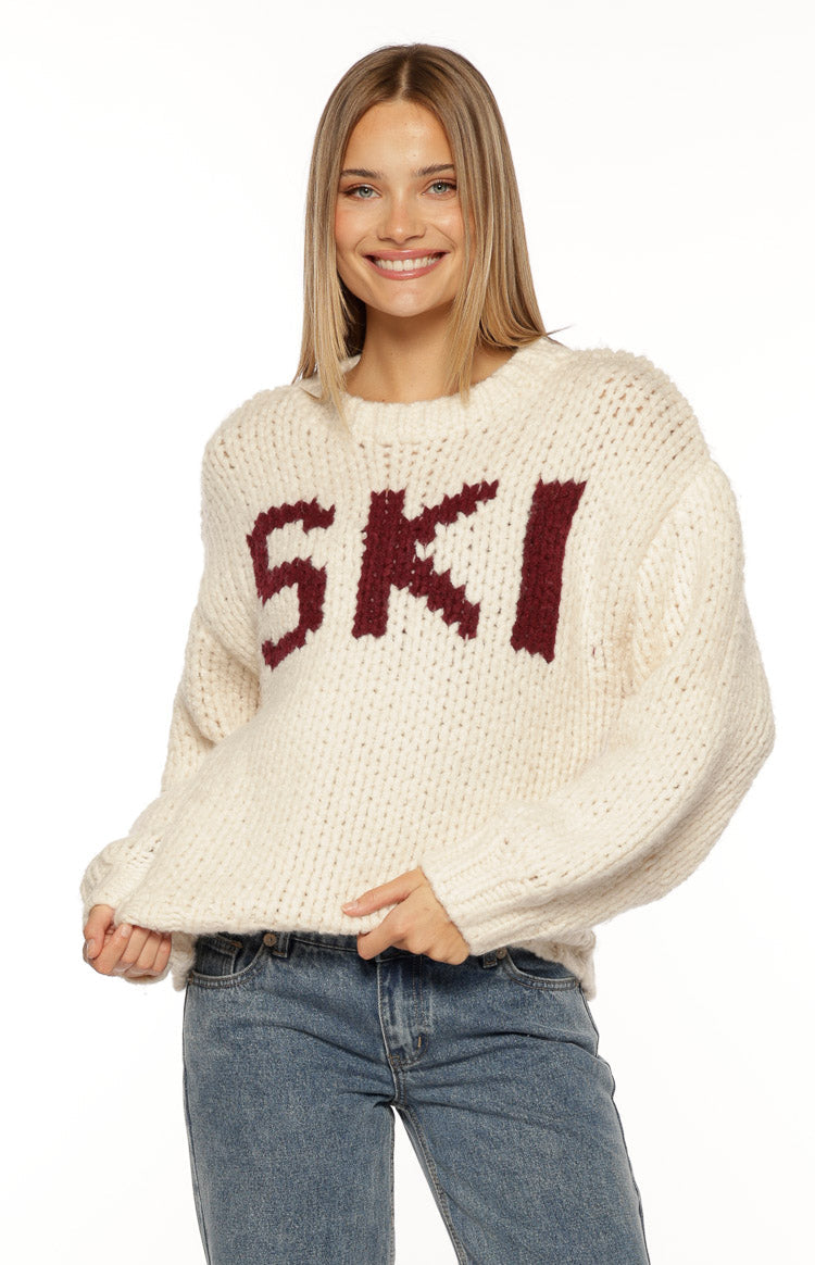 Jasmine Cream Jacquard Chunky Knit Sweater