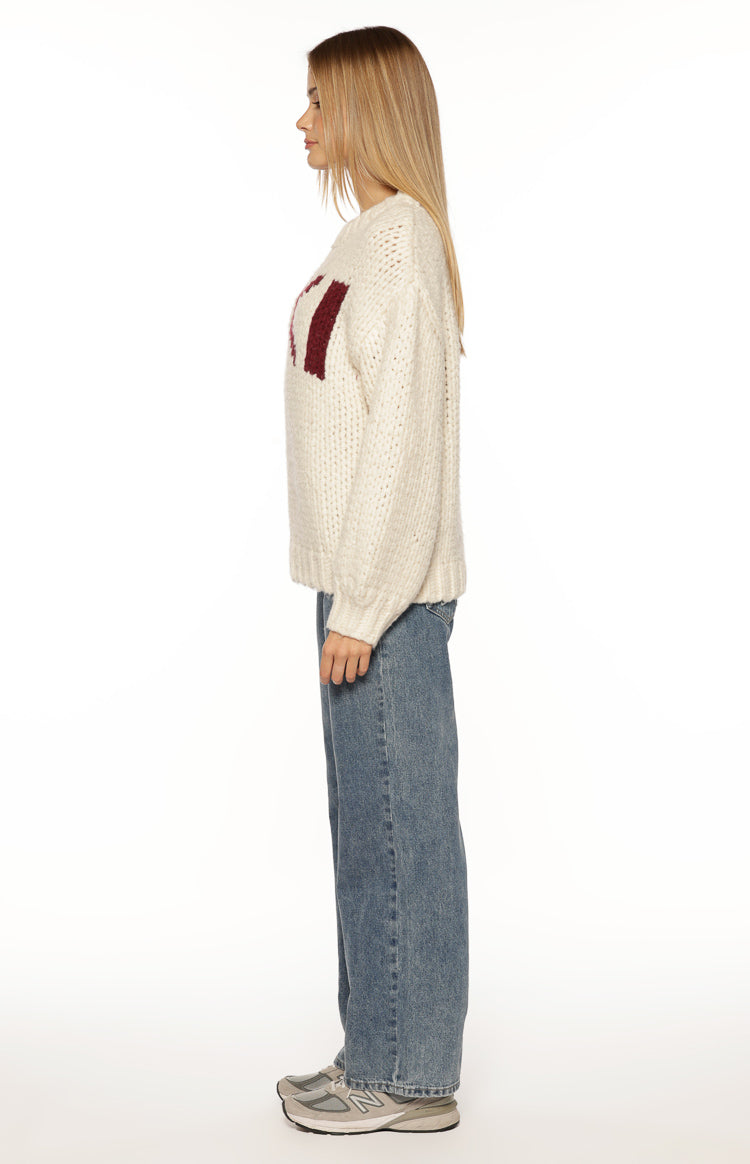 Jasmine Cream Jacquard Chunky Knit Sweater